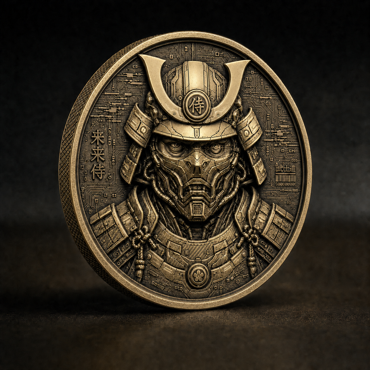 Cyber Bushido Coin | Solid Brass EDC Coin