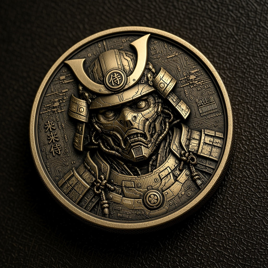 Cyber Bushido Coin | Solid Brass EDC Coin